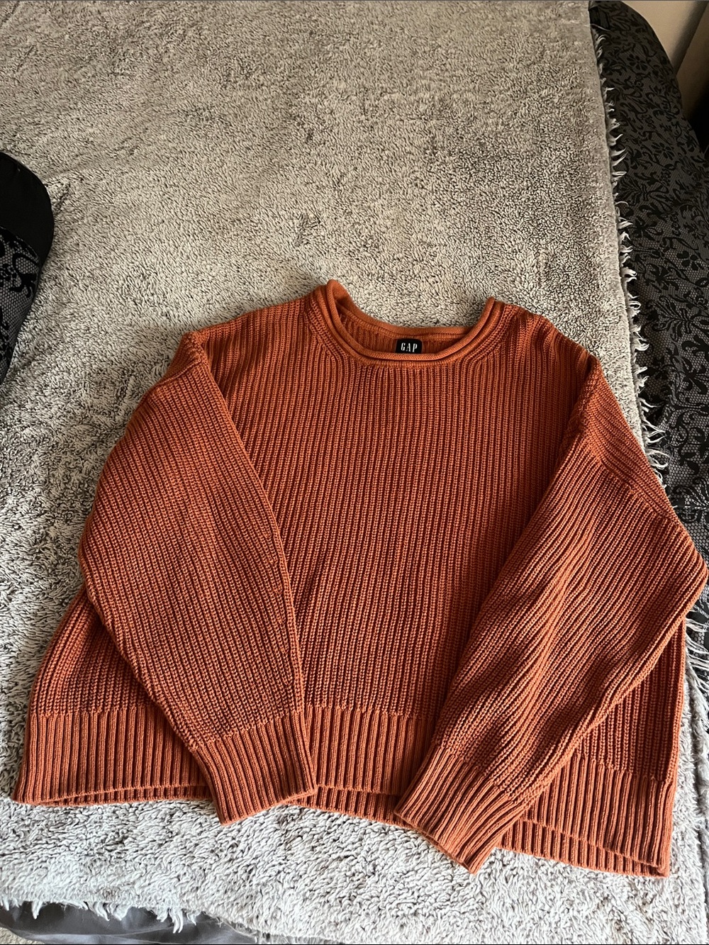 GAP Women’s Chunky Ribbed Crewneck Sweater - Burnt Orange